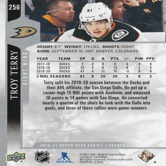 Troy Terry Anaheim Ducks NHL Hockey Card Collection - 3 Card Set - Picture 7 of 7